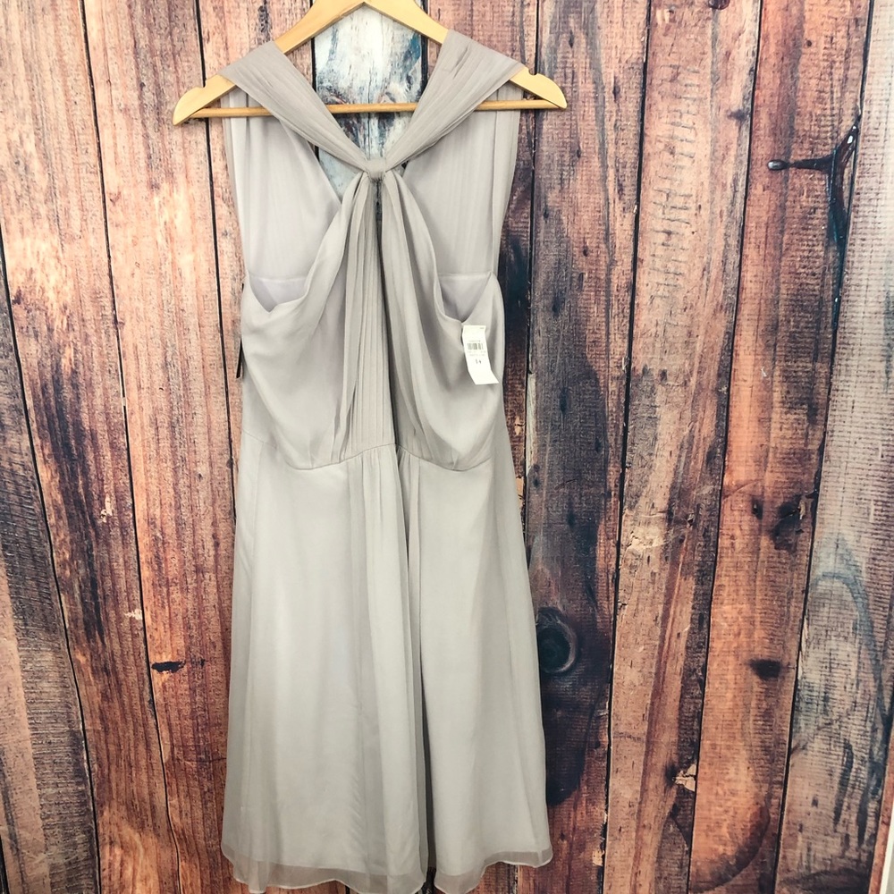 ANN TAYLOR SILK GRAY DRESS 14